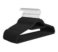 (40 Pack Black) Panzy Home 40 Pack Velvet Coat Hangers, Heavy Duty Velvet Clothes Hangers Durable & Sturdy Space Saving 45 Cm long, 0.6 Cm thick Velvet Hangers