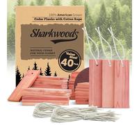 40 Pack Cedar Blocks for Clothes Storage 100% Aromatic Red Cedar Planks with Cotton Rope for Closets & Drawers Freshener (40)