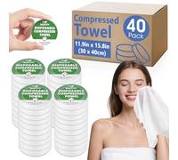 40 Pack Compressed Towel, 11.9in x 15.8in Large Magic Disposable Towel, Compressed Bath Towels, Large Size Coin Towels Portable Camping Towels for Hotel, Camping, Hiking, Outdoor Sports, Beauty Salon