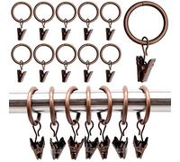 40 Pack Curtain Rings with Clips, Heavy Duty Drapery Clip, Antique Clips Curtain Hooks for Home Decorative, Rustproof Vintage Fits up to Drapery Rod