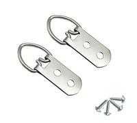 40 Pack D-Ring Steel Picture Hangers Heavy Duty with Screws Picture Frames Double Holes Clasp Picture Hang Solutions