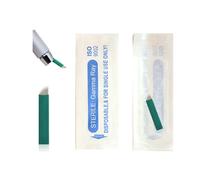 40-Pack Disposable Microblading Needles - 0.18mm 14 Pins Sloped Blades for Eyebrow & Lip Permanent Makeup, Compatible with Microblading Pens, High Precision Tattoo Supplies (Green S14)