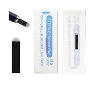 40-Pack Disposable Microblading Needles - 0.18mm 18 Pins U-shaped Blades for Eyebrow & Lip Permanent Makeup, Compatible with Microblading Pens, High Precision Tattoo Supplies (Black U18)