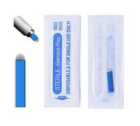 40-Pack Disposable Microblading Needles - 0.2mm 18 Pins U-shaped Blades for Eyebrow & Lip Permanent Makeup, Compatible with Microblading Pens, High Precision Tattoo Supplies (Blue U18)