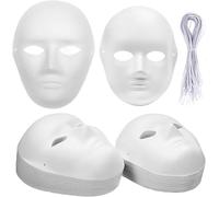 40 Pack DIY Full Face Masks, 2 Sizes Paintable White Plain Masks, Paper Mache Masks for Cosplay, Halloween, Mardi Gras, Masquerade, Dance Party, Theater, Costume