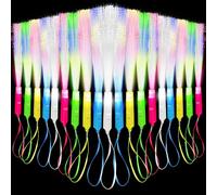 40 Pack Fiber Optic Sticks LED Fiber Wand Glow Fiber Optic Wands Light up Wand with 3 Light Modes Glow in the Dark for Glow Birthday Entertainment Props Carnival Disco Party Supplies (Color Set 1)