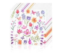 40 Pack Floral Napkins | Pretty Floral Paper Napkins Table Decorations Paper Tissues for Brithday Party Decorations (Butterfly Lavender)