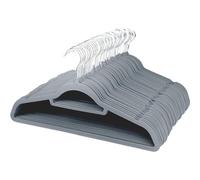 (40 Pack Grey) Panzy Home 40 Pack Velvet Coat Hangers, Heavy Duty Velvet Clothes Hangers Durable & Sturdy Space Saving 45 Cm long, 0.6 Cm thick Velvet Hangers