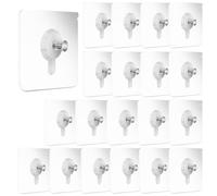 40 Pack Heavy Duty Adhesive Wall Hooks Damage Free Picture Hangers for Paintings, Clocks, Photos & Frames Multi Surface Removable Command for Tile/Wood Walls (No Nails, 40 Hooks)