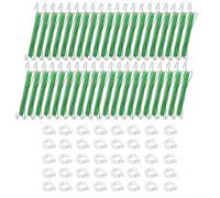 40 Pack Metal Tomato Hooks with 15m Adjustable Cord, Galvanized Steel Vine Support System with White Buckles for Vertical Gardening of Tomatoes Cucumbers Peppers