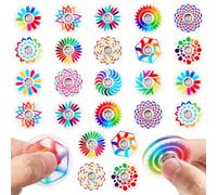 40 Pack Mini Rainbow Fidget Spinners Party Bag Filler for Kids, Rainbow Pass the Parcel Prizes, Finger Spinner for Kids - Classroom Rewards, Sensory Fidget Toys(1.6 Inch)