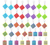 40 Pack Mini Tic-Tac-Toe Keyholders Bulk Tic Tac Toe Keychain Plastic Tic-Tac-Toe Games Keyrings for Boys Girls Backpack Clip Goodie Bags Fillers Birthday Party Favors