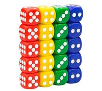 40-Pack Multi-Color D6 Dice Set - 1.38cm Mini Dice for Board Games, Poker Dice & Perudo Games,Dice Games (8 Colors, 5 Each) (40)