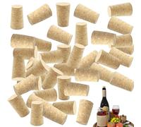 40-Pack Natural Wine Bottle Corks - Reusable Tapered Cork Stoppers for Wine, Crafts & Decor - Cork for DIY Bottling, Airtight Seal, and Rustic Projects