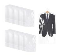 40 Pack Plastic Clothes Covers,35.4x 23.6inch Coat Covers Protector Bags, Waterproof Hanging Garment Bags, Dust Proof Suit Covers Garment Bag for Dry Cleaning and Clothes, Jackets, Shirts