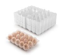 40 Pack Plastic Egg Cartons for Holds up to 15 Eggs Securely, Eco-Friendly Plastic Farm Egg Cartons Bulk, Refrigerator Chicken Eggs Container Eggs Tray, Perfect for Family Pasture Farm Markets Display