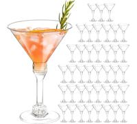 40 Pack Plastic Martini Glasses 5 Oz Disposable Cocktail Glasses, Tall Mini Martini Cups, Plastic Margarita Glasses Perfect for New Year Party Wine, Desserts, Appetizers and All Events