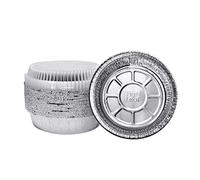 (40 Pack) Premium 8-Inch Round Foil Pans with Plastic Dome Lids l Heavy Duty l Disposable Aluminum Tin for Roasting, Baking, or Cooking