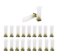 40 Pack Queen Bee Rearing Cages, Plastic Ventilated Roller Protection Tubes, Bee Breeding Cup Kits for Queen Isolation & Rearing