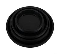 40 Pack Round Plastic Plant Saucers Assorted Sizes 12cm to 22cm Indoor Outdoor Flowerpot Trays for Succulent Herb Pot Bases Black