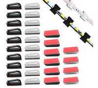 40 Pack Self-Adhesive LED Strip Light Mounting Bracket Clip, Cable Wire Organizer Fasteners Cord Management Clamp Holder for Vehicle Office Home Camp for 10mm(3/8") Wire Car Office Desk Accessories