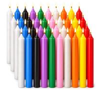 40 Pack Spell Chime Candles, 4" Unscented Mini Magic Coloured Taper Candle