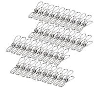 40 Pack Stainless Steel Clothes Pins, Stainless Steel Laundry Hanging Clothesline Clips Clothes Pegs for Washing Line Clothes Pegs Strong Card Pegs Metal Clips for Clothes, Paper Files, Snacks Seal