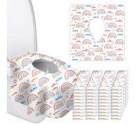 40 Pack Toilet Seat Covers Disposable for Kids Toddlers & Adults, Extra Large Waterproof Toilet Cover Individually Wrapped Travel Essential Portable Potty Training in Public Restrooms, Trip - Rainbow