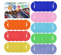 40 Pack Wardrobe Dividers, Color Clothing Rack Size Dividers, Plastic Hanger Tags, Closet Dividers for Hanging Clothes, Round Wardrobe Hanger Separators for Home Kids, Adults - 8 Colours
