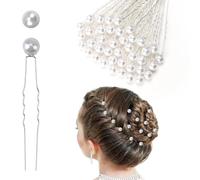 40 Pack Wedding Pearl Hair Pins: U Shaped Bridal Bun Pins Long Hair Grips for Women Girls Bridesmaids Prom Wedding Ball