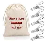 40 Pack Wire Clothes Pins Heavy Duty Outdoor, Stainless Steel ClothesPins for Hanging Clothes, Metal Clothes Pegs, Clothing Clips, Laundry Pins 2.0mm Diameter 6cm Long