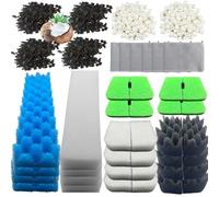 40 Packs 406/407 Canister Filter Replacements Compatible with Fluval 406/407 Aquarium Filters. Includes Filter Media Set with biofoam, Activated Carbon, and Ceramic Rings. Upgraded Version