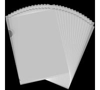 40 Packs Clear A4 Plastic Folders (220 Micron PP), Clear Cut Flush Folders Open Top & Side, A4 Plastic Sleeves for Paper Storage and Classification
