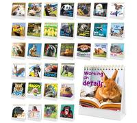 40 Pages Funny Desk Sign, 34 Different Fun and Flip-Over Messages plus 6 Erasable Blank Pages, Funny Desktop Flip Book for Office Gifts Desk Accessories (Animal Design)