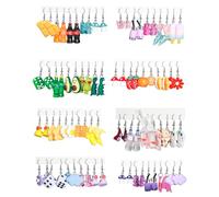 40 Pairs Quirky and Cute Earrings for Women - Dangling Animals, Mushrooms, and More!, Zinc, No Gemstone