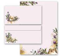 40-pc. Complete Set Easter Paper, Flower NEST 20 Sheets of Stationery Paper + 20 Matching envelopes DIN Long windowless