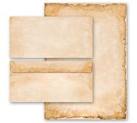 40-pc. Complete Set Old Paper History, Vintage Antique & History 20 Sheets of Stationery Paper + 20 Matching envelopes DIN Long windowless | Paper-Media