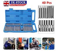 40 Pc Hex, Torx & Spline Bit Set With 3/8" 1/2" Drive Socket Adaptors