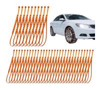 40 PC Winter Tire Chains, Anti Slip Adjustable Snow Chains, Snow Zip Ties for Tires, Reusable Tires Wheels Chain Winter Traction Tire Belt For Ice Muddy Roads Vehicles Trucks