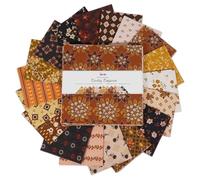 40 Pcs 10 x 10 inches Quilting Fabric Bundles Precut, DIY Cotton Fabric Squares, Printed Layer Cakes Patchwork Materials for Holiday Crafts Cloths Décor, Charm Squares for Quilts - Earthy Elegance