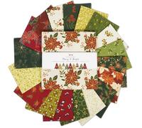 40 Pcs 10 x 10 inches Quilting Fabric Bundles, Printed Layer Cakes Patchwork Materials for Holiday Crafts Cloths Décor, DIY Cotton Fabric Squares, Charm Squares for Quilts, Sewing - Mery & Bright