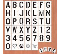 40 Pcs 12 Inch Letter Stencils Numbers Craft Stencils,Reusable Alphabet Templates for Painting on Wood, Wall, Fabric Wood, Wall, Fabric, Rock, Signage