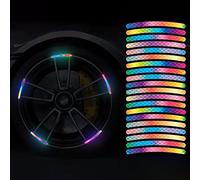 40 PCS 16-19'' Universal Reflective Rim Stripe Sticker,Motorcycle Car Bike Wheel Night Reflective Sticker,Car Wheel Night Safety Decorative Stripes,Motorcycle Bike Rim Stripe Sticker