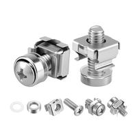 40 Pcs/20 Set Rack Mount Cage Nuts and Screws Kit, M6x20mm Server Rack Screws and Cage Nuts, Mount Server Cabinets Bolts and Washers for Audio Shelves Cabinets