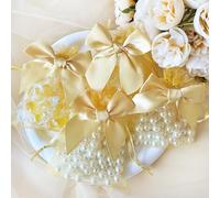40 PCS 3.6"x4.7" Premium Sheer Organza Bags Gold Wedding Favor Bags Jewelry Gift Bags for Party Christmas Festival
