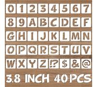 40 Pcs 3 Inch Letter and Number Stencils Reusable Plastic Alphabet Templates Interlocking Stencil Uppercase Alphabet Templates for Painting on Wood Wall Scrapbooking DIY Crafting Projects