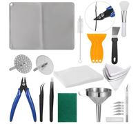 40 Pcs 3D Printer Accessories Set, Including Stainless Steel Funnel, Silicone Mat, Scissors & Tweezers For High-Precision Printing