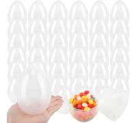 40 Pcs 4.5 Inch Large Clear Easter Eggs Bulk Big Transparent Easter Eggs Fillable Surprise Egg Empty for Easter Basket Fillers Party Decor