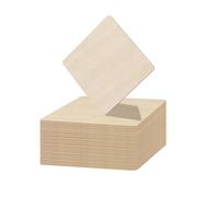 40 Pcs 4 x 4 Inch Unfinished Wood Pieces, Blank Natural Slices Wood Square with Round Corner for DIY Crafts Painting, Scrabble Tiles, Wall Decoration