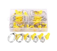 40 pcs 8-29mm/0.31-1.14 in, Stainless Steel Clamps with Plastic Handle, Keyed Stainless Steel Worm Gear Hose Clamps with Plastic Handle for Pipe, Tube, Automotive and Machinery Applications